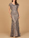 Cap Sleeve Mermaid V-neck Gown
