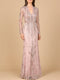 Mandarin V-Neck Gown with Long Sleeves