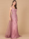 Embroidered Lace Gown with Flowing Capes