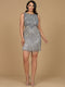 High Neck Beaded Short Dress