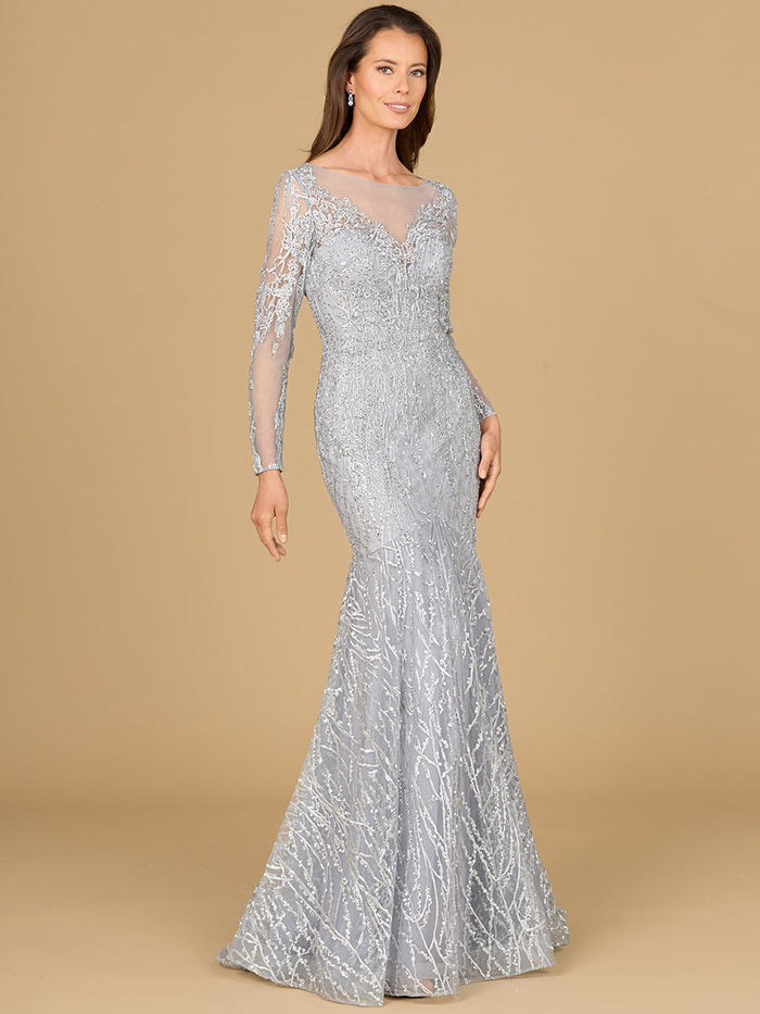 Mermaid, Long Sleeve Lace Gown
