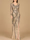 Cascading Beads Long Sleeve Dress