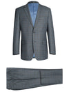 Lozano Collection - Men's 2 Piece Regular Fit Gray Windowpane Suit