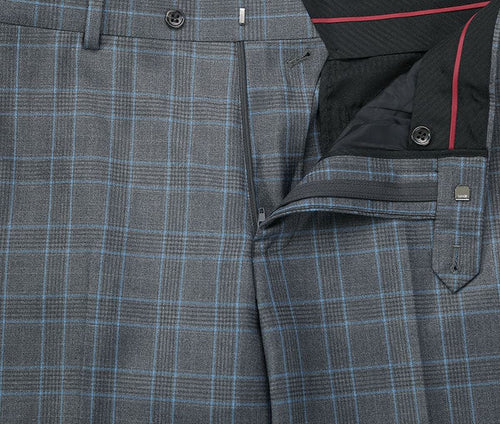 Lozano Collection - Men's 2 Piece Regular Fit Gray Windowpane Suit