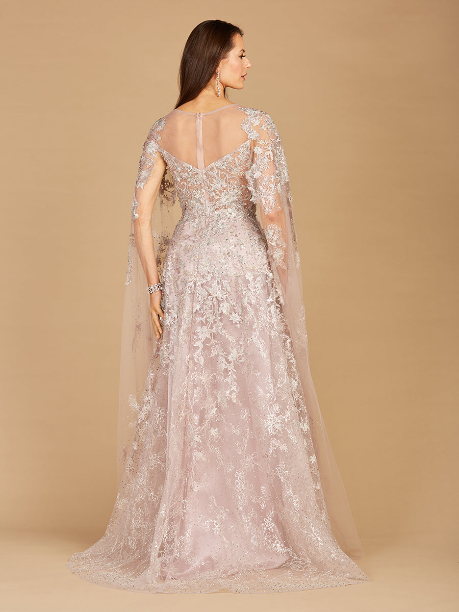 Lara 29300 Lace Mother of the Bride Dress with Cape Sleeves