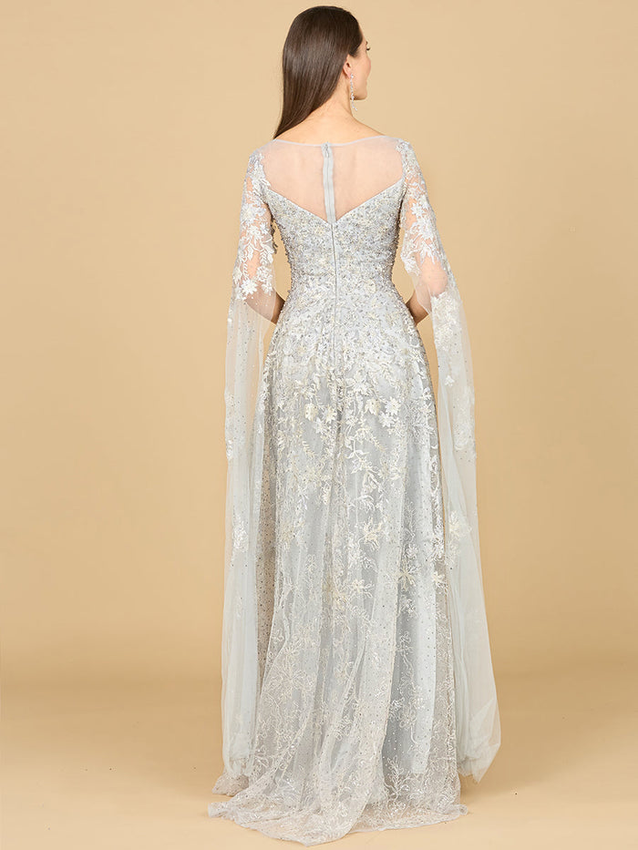 Lara 29300 Lace Mother of the Bride Dress with Cape Sleeves