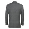 Men's 2 Piece Slim Fit Gray Check Double Breasted Suit