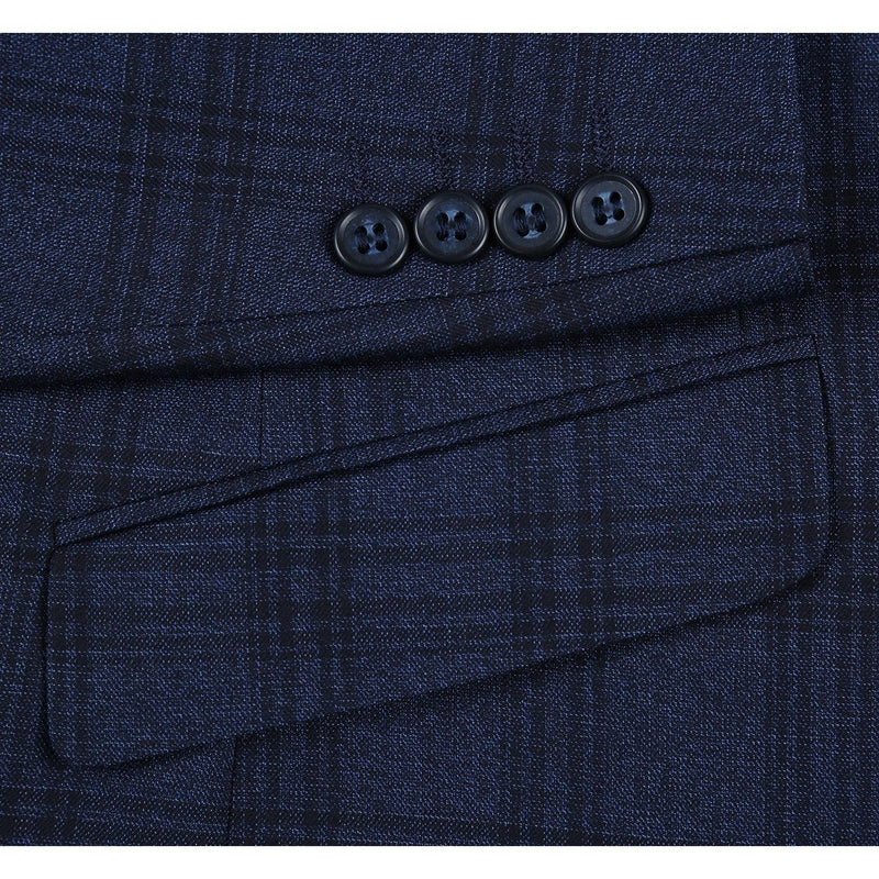 293-21 Men's Slim Fit Stretch Checked Suits