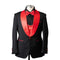 1 BUTTON SHAWL LAPEL TUXEDO WITH VEST - BLACK & RED - AlbertoNardoniStore