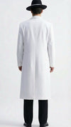 Men’s White Long Zoot Style Suit  | Vintage Gangster Mafia Formal Coat with Black Pants