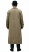 Men’s Beige Cotton Trench Coat Suit Package – Classic Long Overcoat for Formal + Suit + Hat