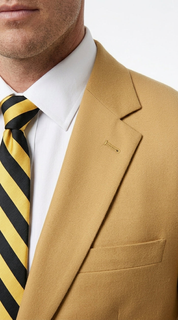 Men’s Camel Blazer, Classic Two Button Business Casual Wedding Summer Sport Coat Jacket in Khaki Bronze Color Modern Fit