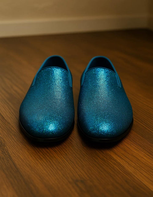 Men's Turquoise Blue Sequin Glitter Loafers Sparkling Slip-On Party Dress Shoes for Prom, Weddings, and Nightlife | Alberto Nardoni Men's Turquoise Blue Sequin Glitter Loafers Sparkling Slip-On Party Dress Shoes for Prom, Weddings, and Nightlife | Alberto Nardoni