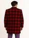 Menâ€™s Red and Black Plaid Wool Overcoat â€“ Tartan Texture Fabric Christmas Carcoat
