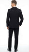 Men's Black Vested Tuxedo Suit with Patterned Lapel – Classic Formal Suit for Wedding, Party and Evening Events