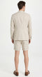 Men’s Tan Linen Suit with Shorts, 2 Piece Summer Short Suit, Casual Beach Wedding Outfit