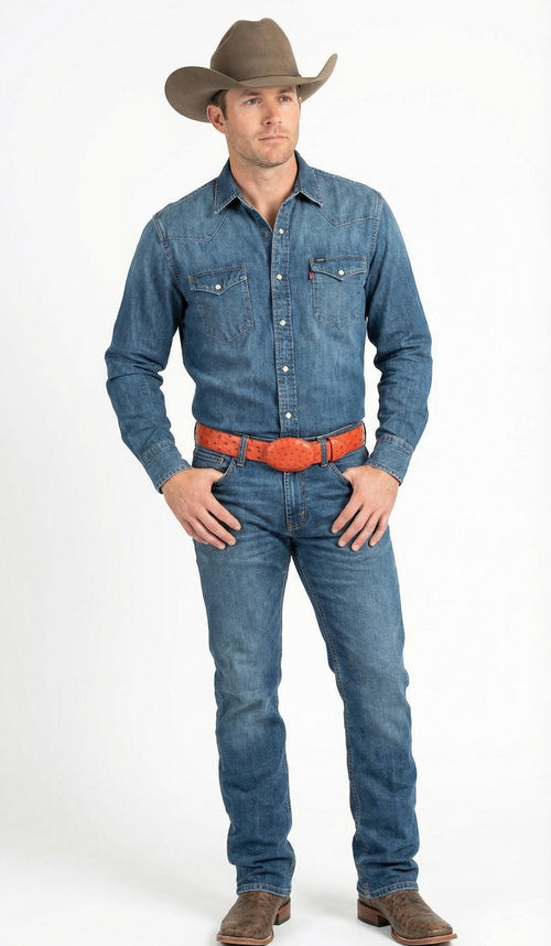 Men’s Orange Rust Copper Genuine Leather Belt with Textured Finish – Classic Dress Belt for Formal and Casual Wear