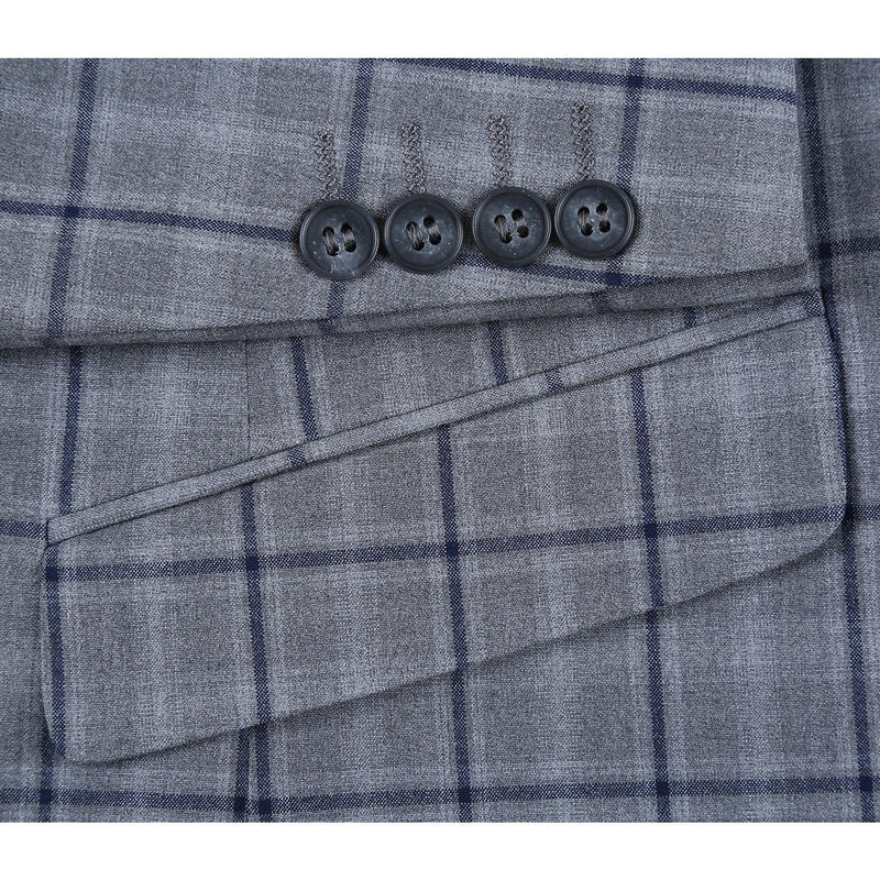 293-20 Men's Slim Fit Stretch Checked Suits