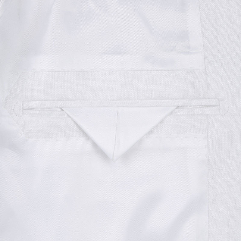 Linen Suit 2 Piece 2 Buttons Regular Fit In White