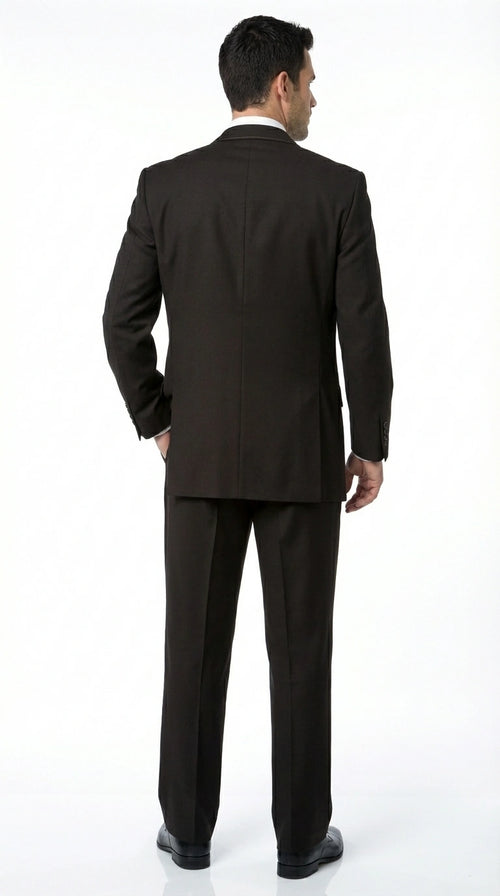 Men’s Dark choclate Brown Three Buttons 3 Piece Suit – Classic Brown 3PC Wedding, Church and Business Formal Suit for Men