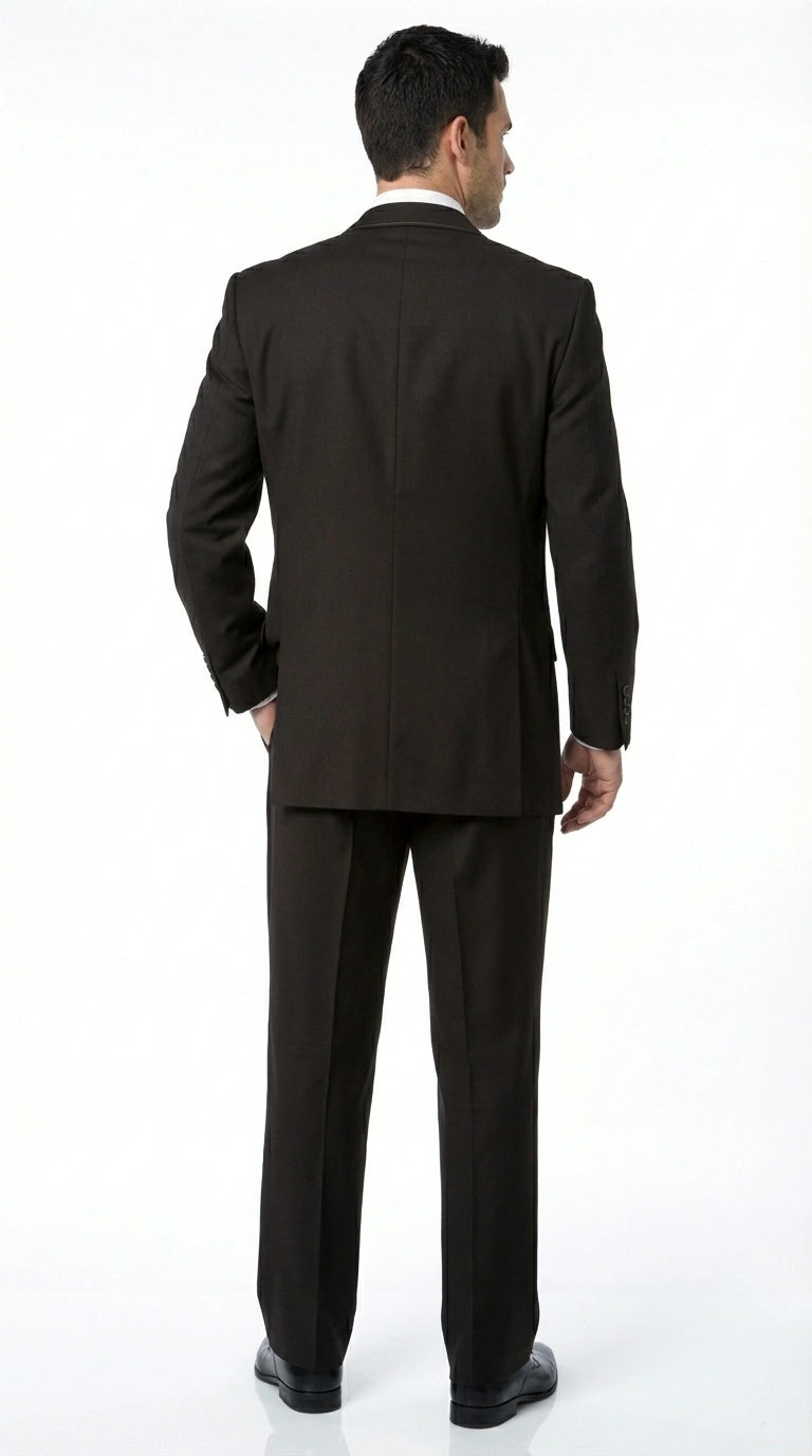 Men’s Dark choclate Brown Three Buttons 3 Piece Suit – Classic Brown 3PC Wedding, Church and Business Formal Suit for Men