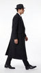 Men’s Godfather Black Double-Breasted Long Overcoat – Vintage Mobster Gangster Coat