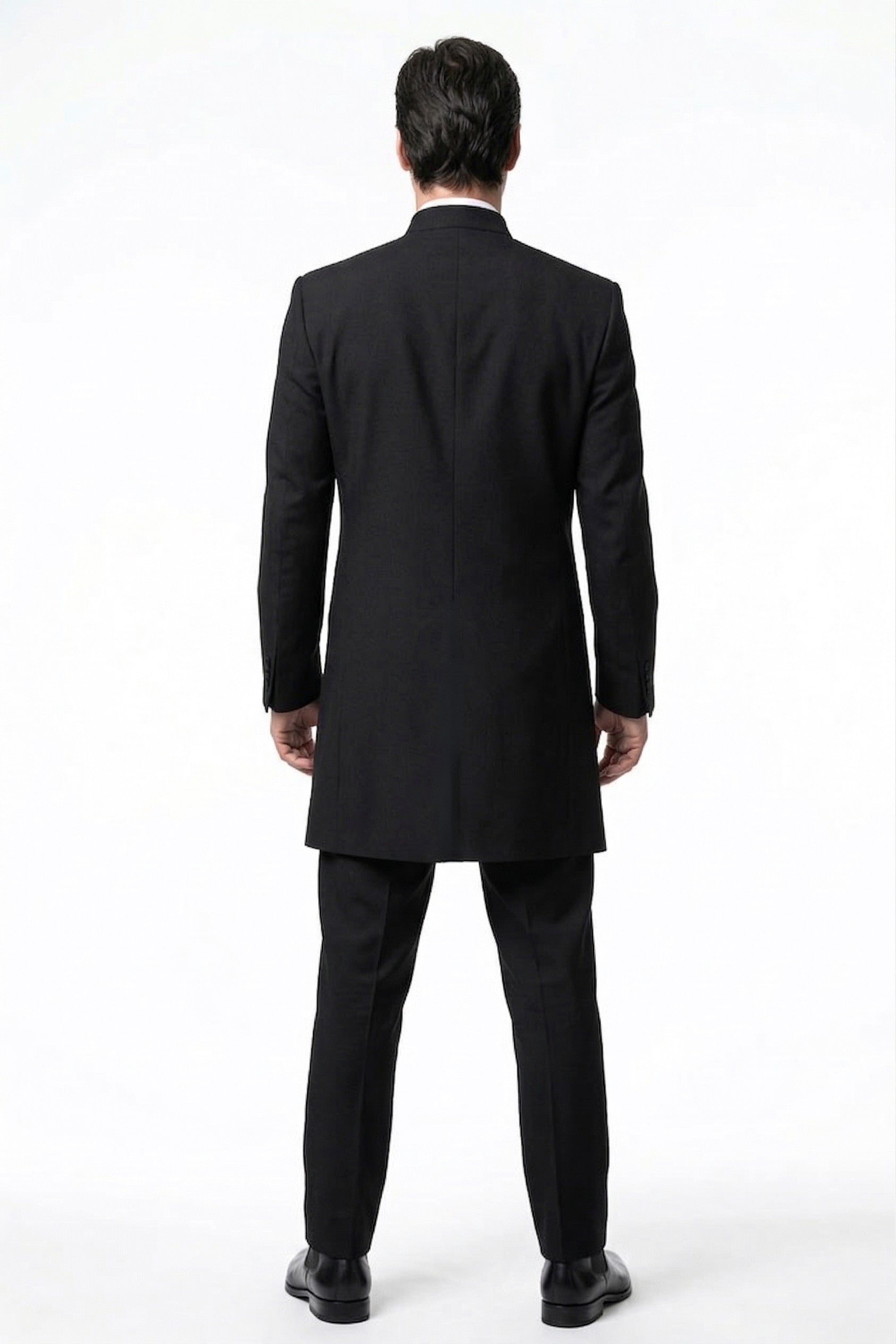 Men's Black Coat Matrix Keanu Reeves Inspired Long Coat – Classic Mandarin Collar Formal Overcoat, Stylish Winter Trench Coat, Neo Style Jacket