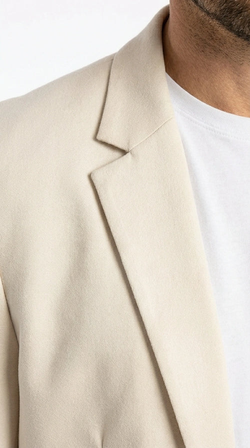 Men’s Off White Casual Blazer – Classic Western Style Lightweight Summer Cowboy Jacket Casual Ivory Cream Color