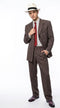 Men’s Brown Pinstripe Bonnie and Clyde Costume Suit – Vintage Gangster 1920s Outfit for Party, Halloween and Themed Events