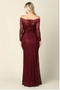 Eva USA 3287 Long Off-Shoulder Formal Lace Evening Party Dress