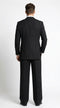 Men’s Black Pinstripe 3-Piece Suit Wool Suit  – Classic Fit Single Button Suit with Wide Leg Pleated Pants By Tiglio Russo