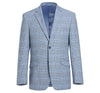 293-3 Men's 2-Piece Slim Fit Notch Lapel Stretch Windowpane Suit
