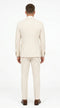 Men’s Cream Off White Pinstripe Linen Pinstripe 2 Piece Double Breasted Suit, Summer Wedding Ivory Color By Vitali