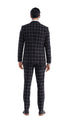 Mens Vested Gangster Plaid Pattern 1920's Suit in Black