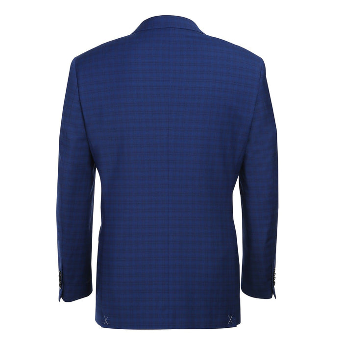 564-2 Men's Classic Fit Wool Blend Checked Suit
