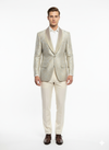 Men’s Champaign Silver and Cream Embroidered Luxury Blazer – Floral Pattern Wedding & Party Dinner Jacket in Light Tan Color