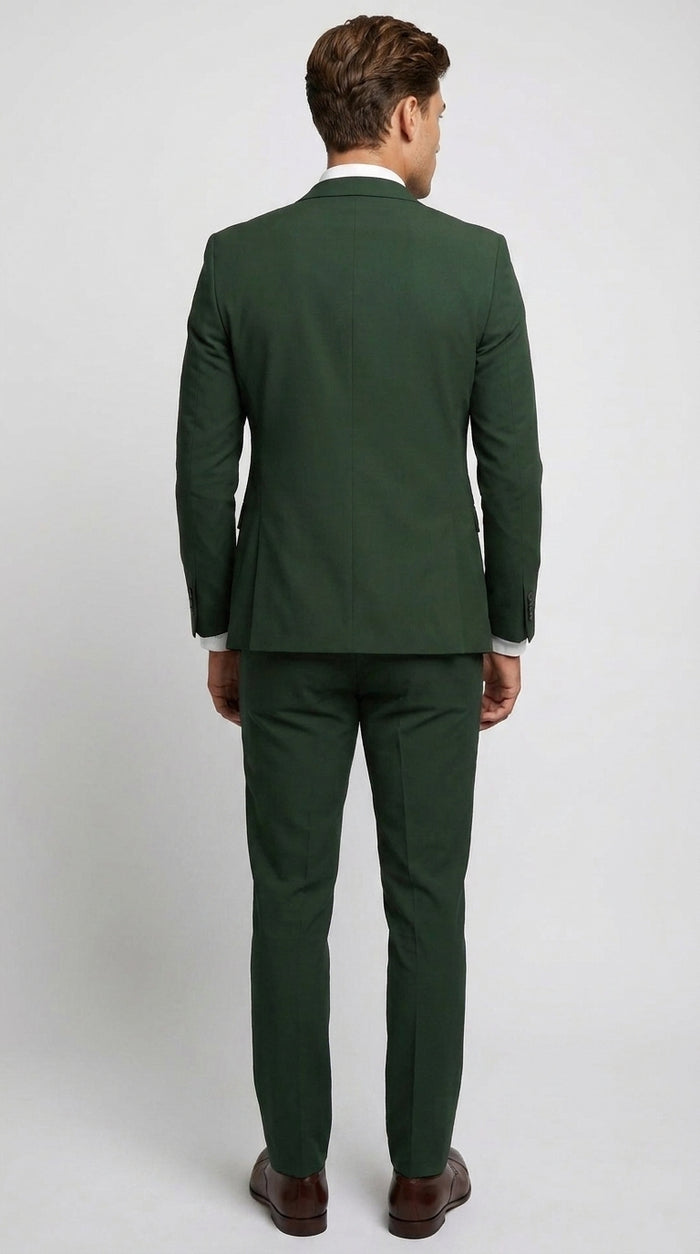 Men’s Forest Green 3 Piece Wedding Suit, Formal Groom Groomsmen Dress Suit Set