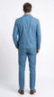 Men’s Light Blue Walking Suit – 2 Piece Casual Leisure Set with Zip Front Jacket Denim Style