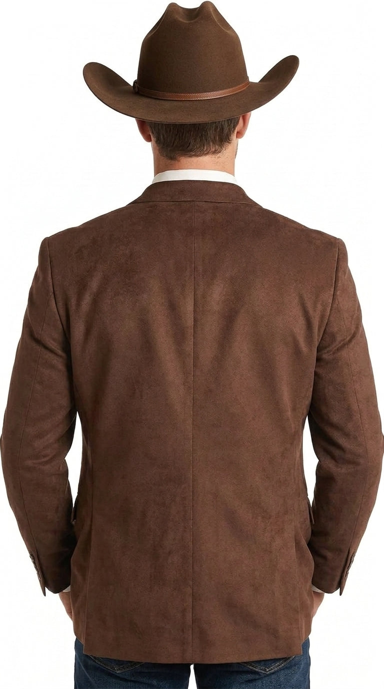 Men’s Brown Suede Western Blazer – Cowboy Style Sport Coat Jacket