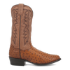 Dan Post Men's Tempe Full Quill Ostrich Round Toe Boots - Saddlebrown