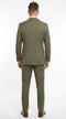 Men’s Olive Green Tone-on-Tone Shadow Pinstripe  3 Piece Suit – Modern Formal Suit with Vest Shadow Stripe