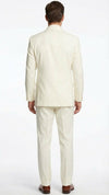Men’s Ivory Tuxedo Suit with Satin Notch Lapel – Formal Wedding and Evening Wear Suit in Cream Off White Color