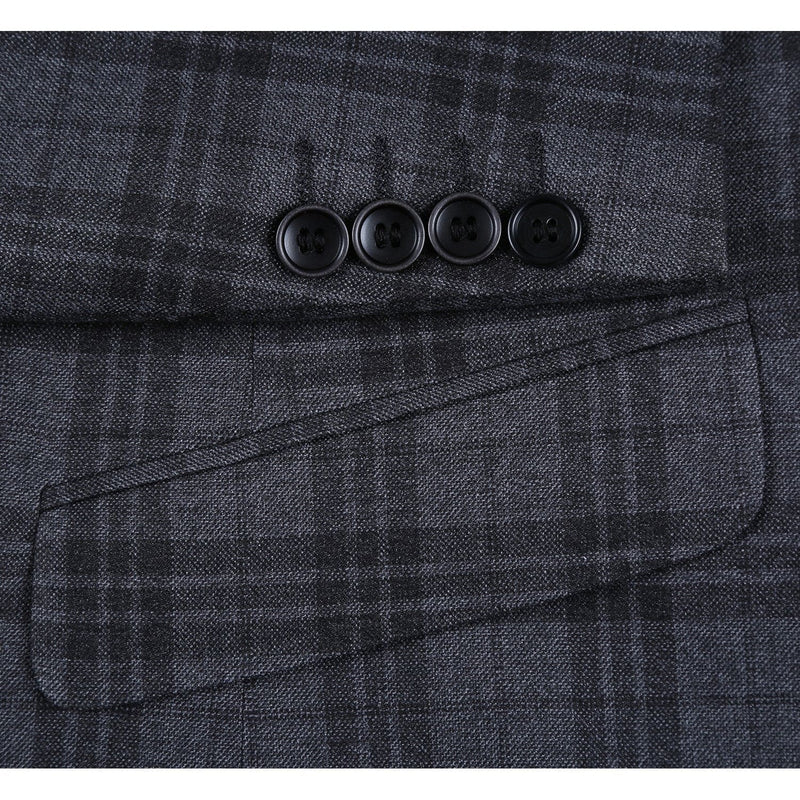 294-15 Men's Slim Fit Checked Suits