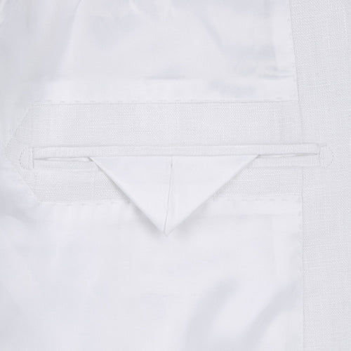 (38L, 44R, 46L) Regular Fit 2 Piece White Linen Suit