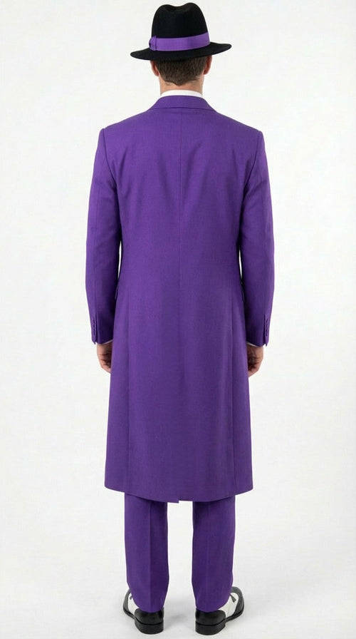 Purple Zoot Suits for Men | Classic Mafia & Gangster Style Long Coat Suit | Vintage 1920s–1940s Formal Outfit
