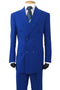 "Classic Fit Men's Double Breasted Poplin Suit - Royal Blue"