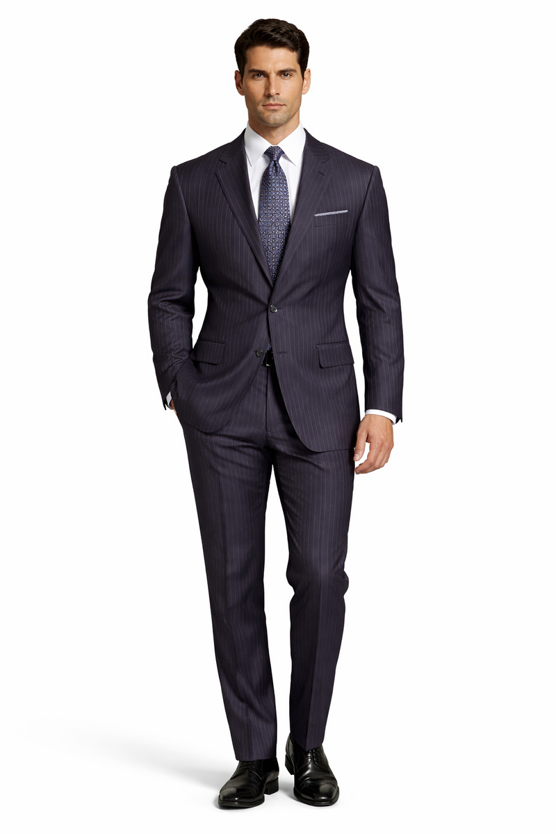 "Charcoal Grey 3-Button Classic Fit Men's Suit, 100% Wool"