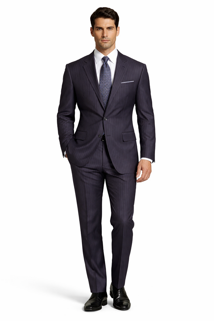 "Charcoal Grey 3-Button Classic Fit Men's Suit, 100% Wool"