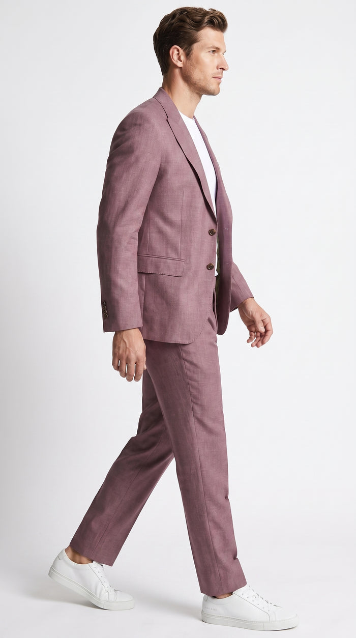 Men’s Mauve 2-Piece Suit – Classic Two-Button Wedding, Prom and Business Suit