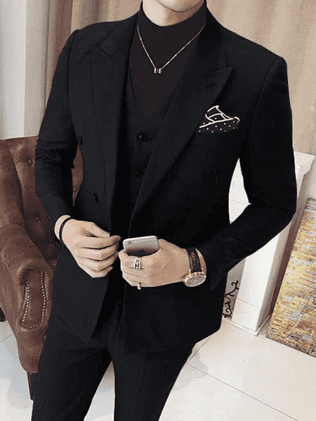 3 piece double breasted suit - AlbertoNardoniStore